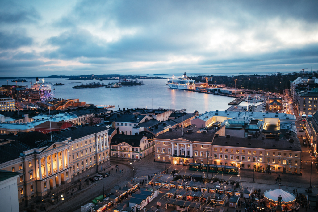Aerial image of Helsinki city centre