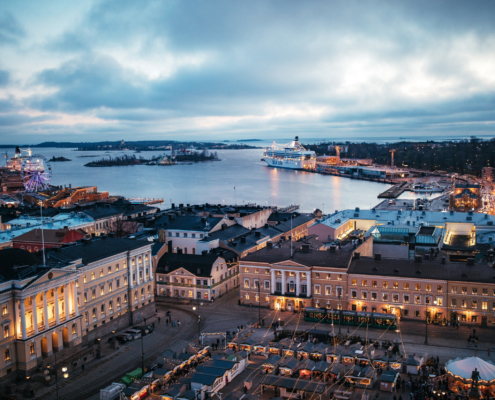 Aerial image of Helsinki city centre