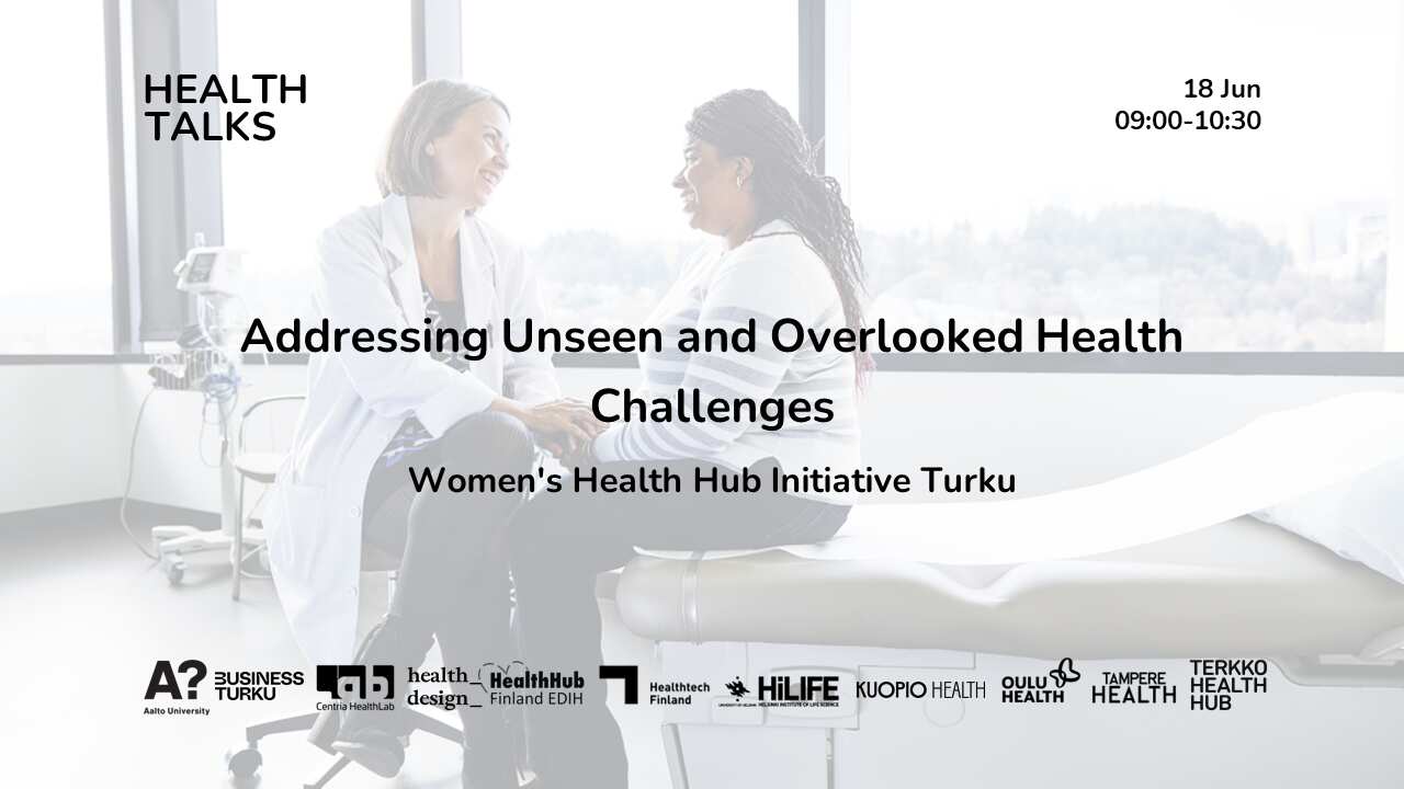 The banner for the Health Talks: Addressing Unseen and Overlooked Health Challenges event