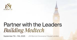 LSI Europe 2025 event banner with the text "Partner with the Leaders Building Medtech" and London on the background